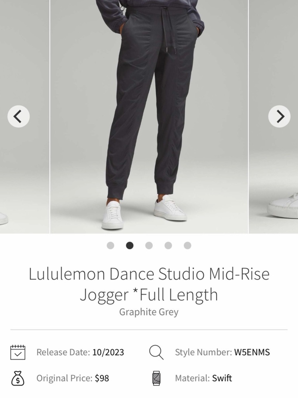 lululemon athletica Dance Studio Mid-Rise Jogger - Graphite Grey - size 4